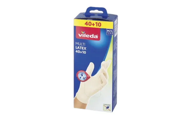 Vileda Multi Latex Disposable Gloves M L - 50 Pcs