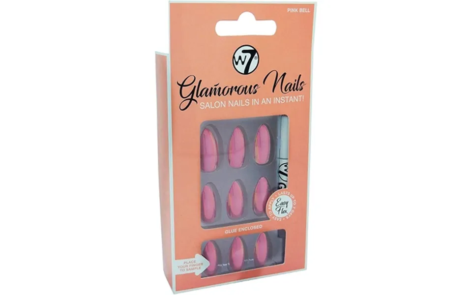 W7 Glamorous Nails Pink Bell - 24 Pcs