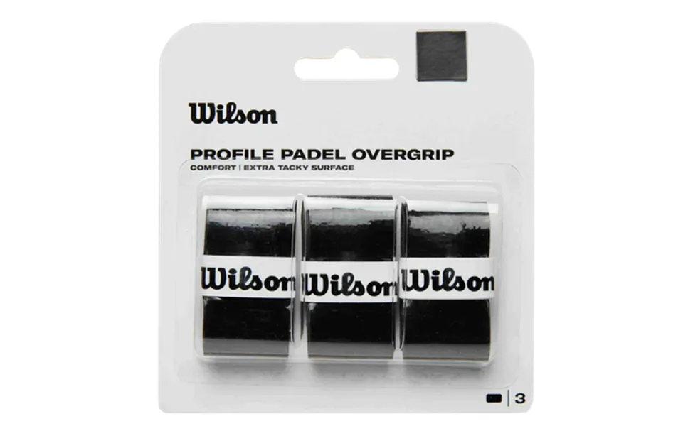 Wilson Profile Padel Overgrip Black Tape 3 Pcs