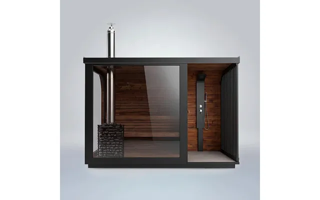Polar Cove Large Sauna With Outdoor Shower On Right Side