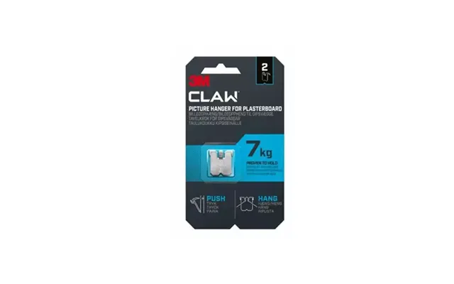 3m Claw Picture Hanger For Plasterboard Stainless Steel Holds Up To 7kg Pack 2 - 7100269135