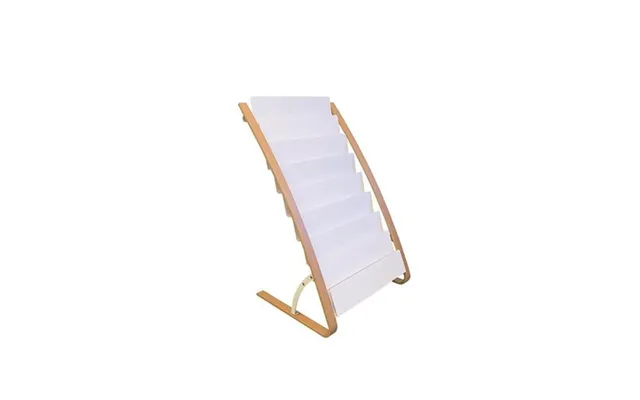 Alba Wooden Floor Stand 8 X 2 Compartments A4 Format Literature Display H930 X W580 X D500mm Light Wood White - Ddexpo8w
