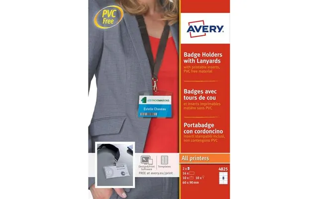 Avery 4825 Identity Badge Badge Holder 16 Pc S