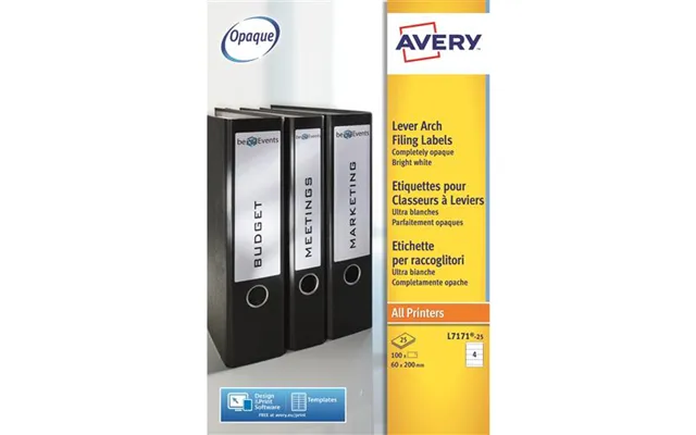 Avery L7171-25 Self-adhesive Label White 100 Pc S