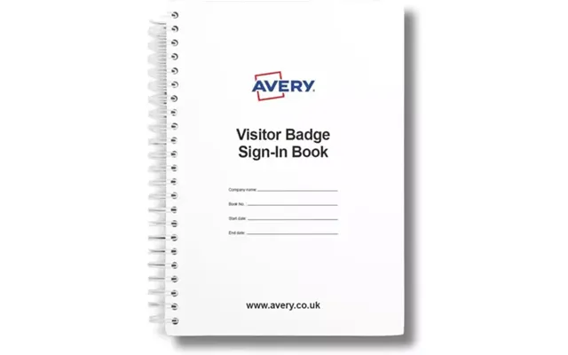 Avery Visitor Badge Sign-in Book Includes 250 Paper Badges Pack 1 Book 250 Badges - 4850s-thr