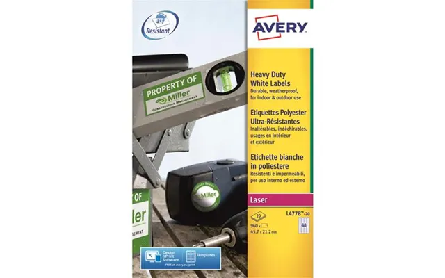 Avery White Heavy Duty Laser Labels