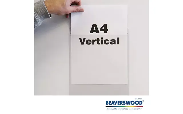Beaverswood Magnetic Industrial Strength Document Pockets A4 Vertical Clear Pack 10 - Mp4v 10