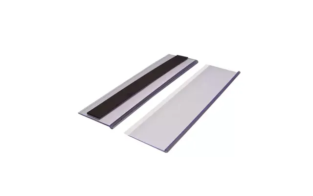 Beaverswood Magnetic Ticket Holder Clear With Card Insert White For Shelving And Racking H54mmxw200mm Pack 50 - Ts520m