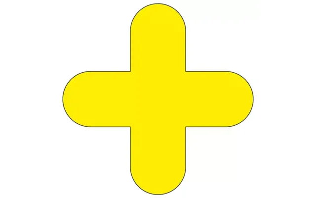Beaverswood Warehouse Floor Signal Markers Plus Symbol Pvc With Adhesive Backing H300mmxw300mm Yellow Pack 10 - Fs