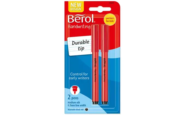 Berol Handwriting Pen 0.6mm Line Black Pack 2 - 2056933