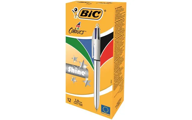 Bic 4-colours Shine Black Blue Green Red 12 Pc S