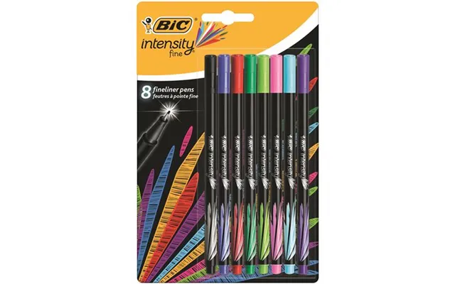 Bic Intensity Fine Felt Pen Black Blue Green Light Blue Light Green Pink Purple Red 8 Pc S