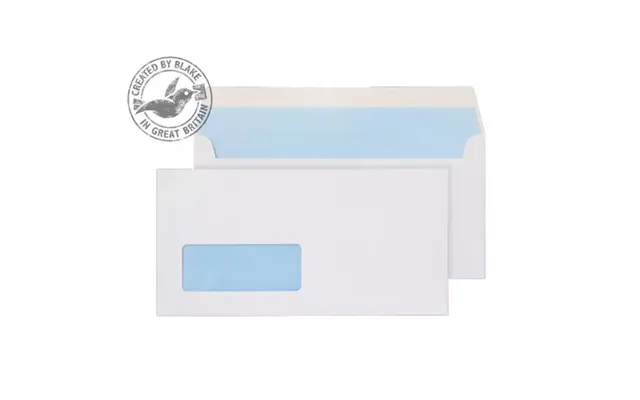 Blake White Window Peel And Seal Wallet Dl 110x220mm 100gsm Pk 50
