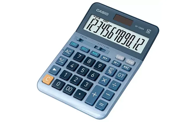 Casio Df-120em Calculator Desktop Display Blue