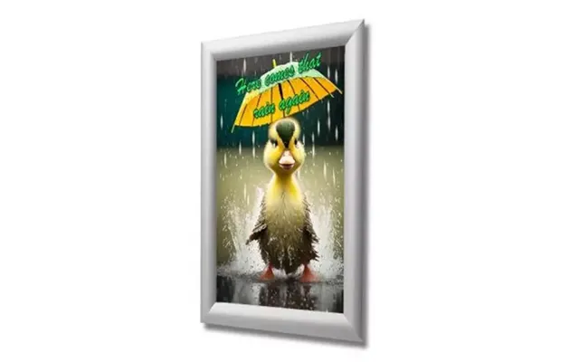 Deflecto A3 Wall Mounted Water-resistant 25mm Aluminium Snap Frame Literature Display Sign Holder Silver - Sfa3swp