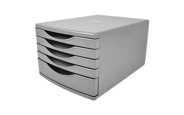 Deflecto A4 Desktop Drawer Organiser 5 Drawers - 1 X 60mm And 4 X 30mm Drawer Tower Unit Grey