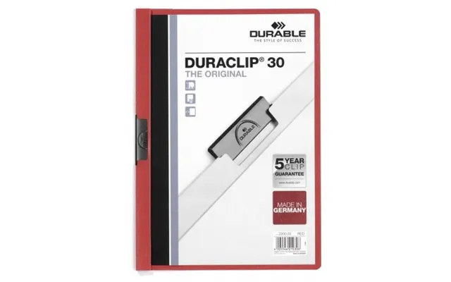 Durable Duraclip 30 Report Cover Pvc Red Transparent