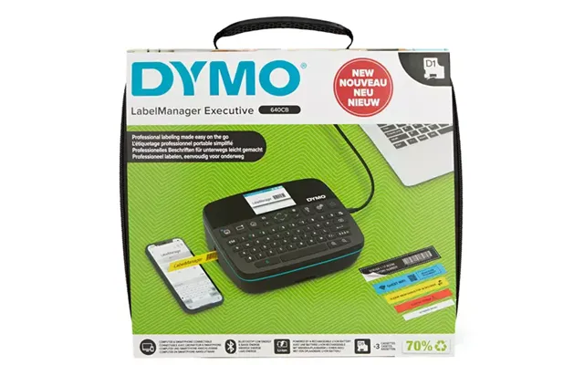 Dymo Labelmanager Executive 640 Cb Portable Label Printer Kit With Carry Case And 3 Label Cassettes Compact Qwerty Label