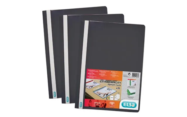 Elba Report File Clear Front Plastic Black Pack 50 400055033