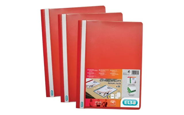 Elba Report File Clear Front Plastic Red Pack 50 400055034