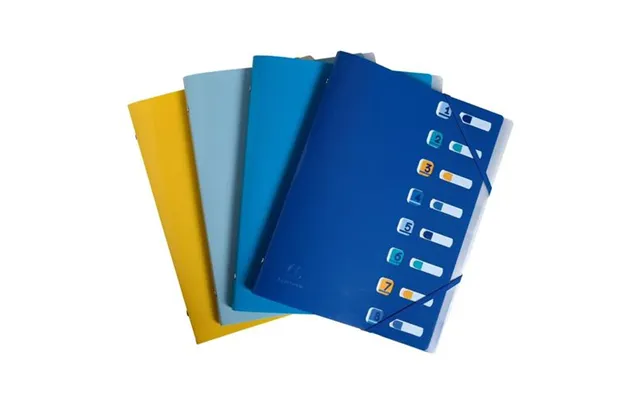 Exacompta Bee Blue Multipart File 8 Sections A4 Assorted Colours Pack 10 - 56110e
