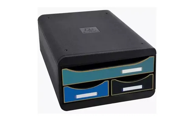 Exacompta Neodeco Small Box Mini 3 Drawer Unit 347x278x130mm Assorted Colours Each - 311505d