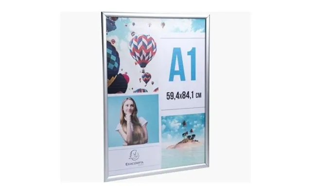 Exacompta Wall Snap Frame Poster Holder Aluminium A1 Crystal Pack 1 - 8194358d