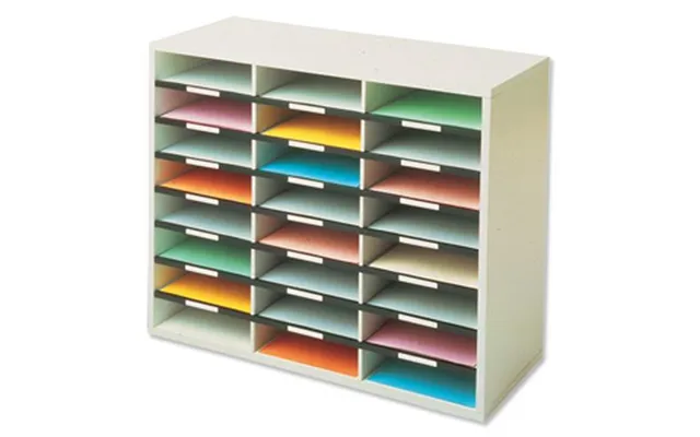 Fellowes 25061 Literature Rack 36 Shelves Grey White