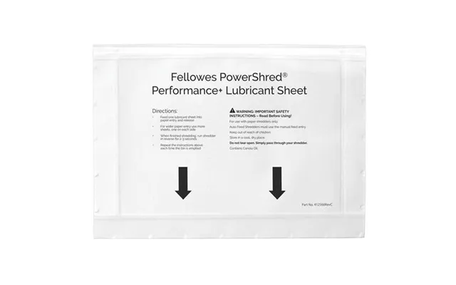 Fellowes 4025601 Paper Shredder Accessory Lubricant Sheets 10 Pc S