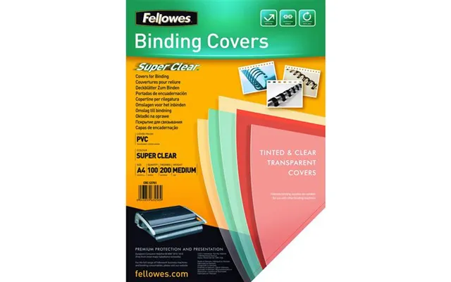 Fellowes 5376102 Binding Cover A4 Pvc Transparent 100 Pc S