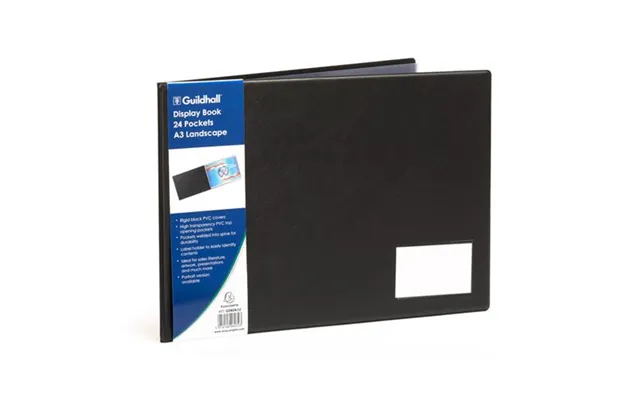 Goldline A3 Display Book 24 Pocket Landscape Black - Gdb24 Lz