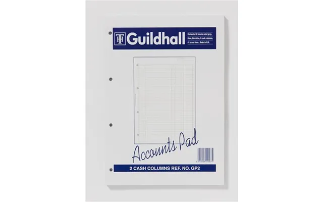 Guildhall A4 Ruled Account Pad With 2 Cash Columns And 60 Pages White Gp2z