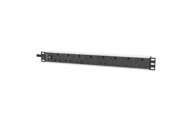 Intellinet 19 1u Pdu 7-way Uk Overload Protection Rackmount Power Distribution Unit Uk 3-pin Outlets 3m Power Cord Outpu