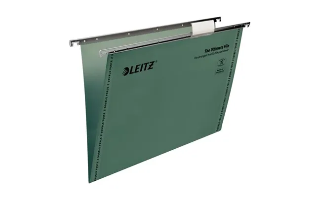 Leitz Ultimate Clenched Bar Foolscap Suspension File Card 15mm V Base Green Pack 50 17440055