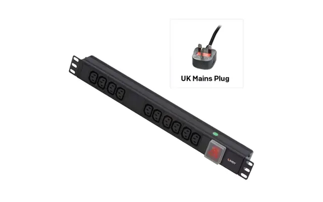 Lindy 1u 10 Way Iec Sockets Horizontal Pdu With Uk Mains Plug