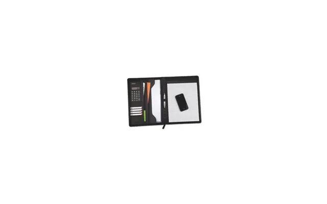 Monolith A4 Conference Folder With Calculator Leather Look Black 2914