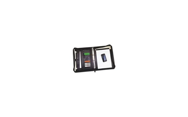 Monolith A4 Conference Folder Zipped Leather Black 2924