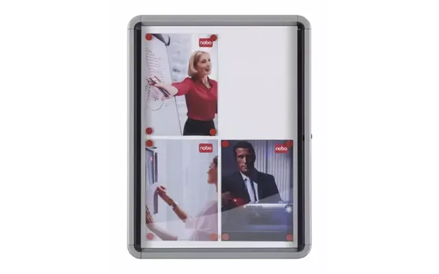 Nobo Premium Plus Magnetic Lockable Notice Board Hinged Door 4xa4