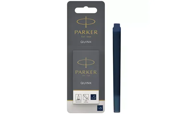 Parker Quink Ink Refill Cartridge For Fountain Pens Blue Black Pack 5 - 1950404