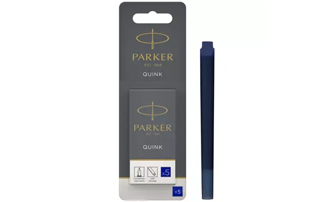Parker Quink Long Ink Refill Cartridge For Fountain Pens Blue Pack 5 - 1950403