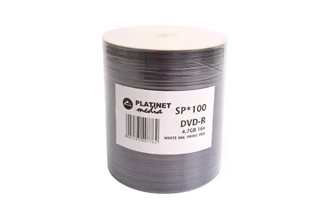 Platinet Dvd-r 100 Pack 4.7gb 16x Full Face Wide Inkjet Printable Pro White Shrink Pack
