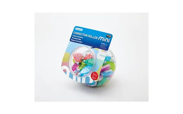 Plus By Pentel Correction Tape Roller Mini Candy Jar 5mm X6m Assorted Pastel Colours Pack 50 51660