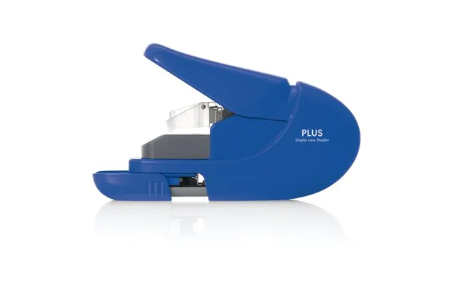 Plus By Pentel Staple-free Handy Stapler Power Assist Mechanism 5 Sheet Capacity Blue 31147