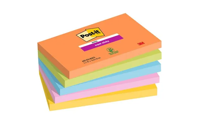Post It Super Sticky Notes Boost Colours 76x127mm 90 Sheets Pack 5 7100258793
