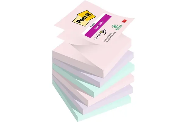 Post It Super Sticky Z Notes Soulful Colours 76x76mm 90 Sheets Pack 6 7100259322