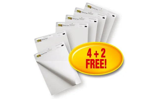 Post-it Super Sticky Meeting Chart Easel Pad Plain 635x762mm 30 Sheets White Pack 6 7000052624