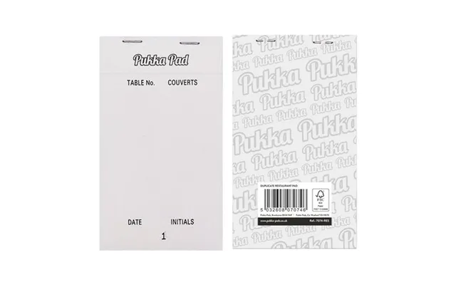 Pukka Pads Restaurant Pad Ncr Duplicate Numbered Pages 95mm X 165mm White Pack 5 - 7074-res
