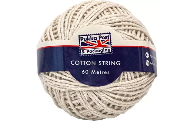Pukka Post & Packaging Cotton String Twine Ball 60m Pack 4 - 9768-pck