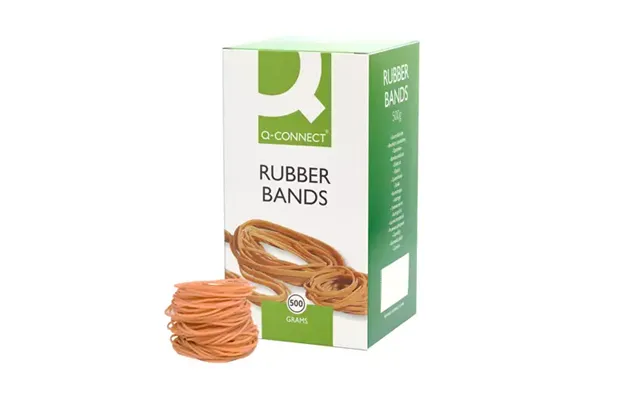 Q-connect Rubber Bands Natural No. 18 1.5x80mm Box 500g