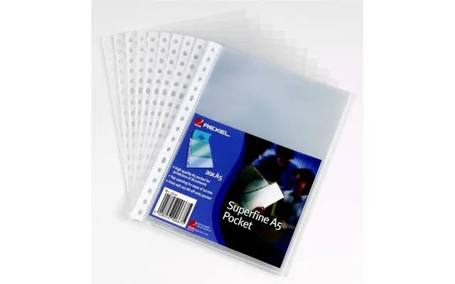 Rexel Superfine Top Opening Embossed A5 Pocket Clear 20